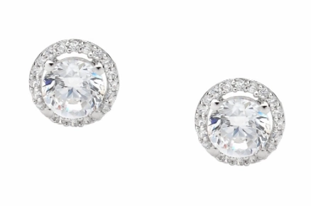 CZ Halo Earrings - 3 colours