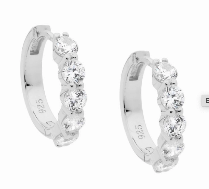 CZ Hoop Earrings - 3 colours