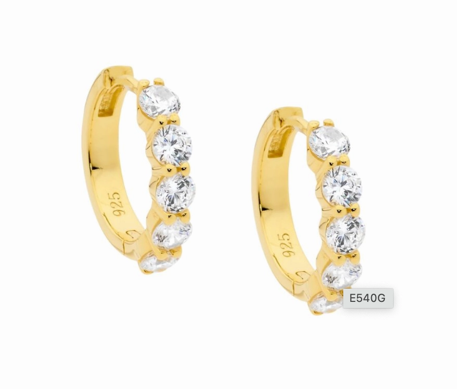 CZ Hoop Earrings - 3 colours