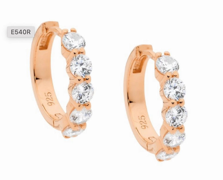 CZ Hoop Earrings - 3 colours