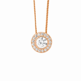 CZ Round RGP Pendant with CZ Halo