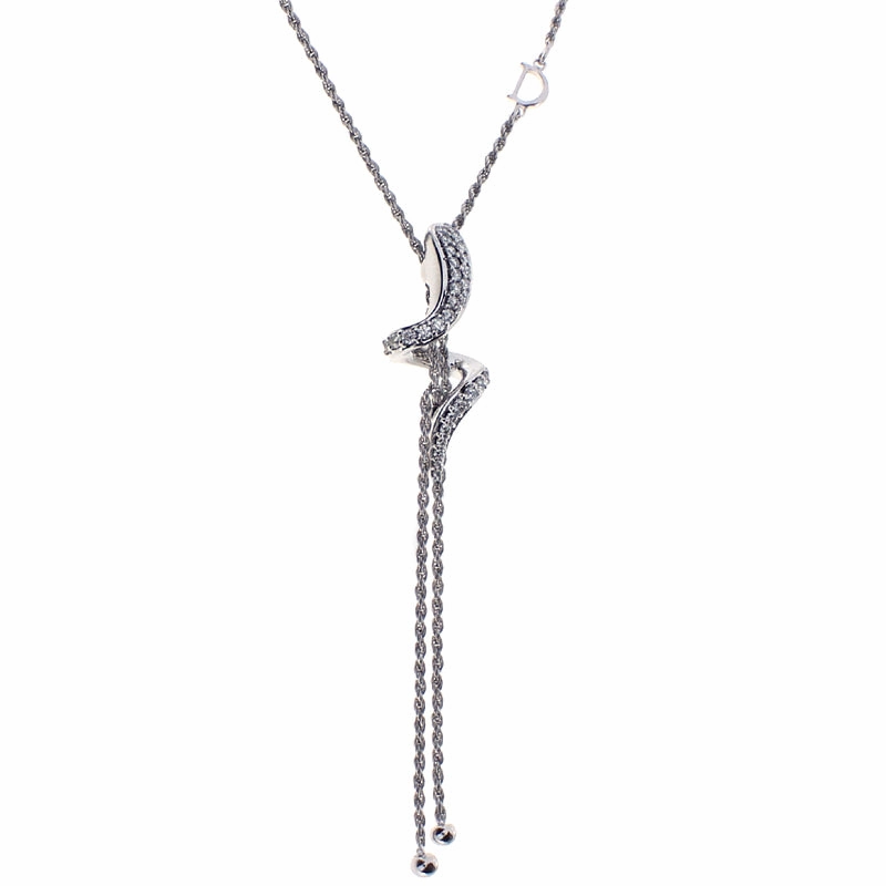 Damiani Eden 18ct White Gold 0.41ct Diamond Snake Lariat Necklace