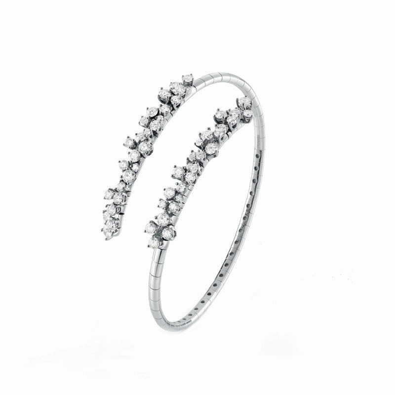 Damiani Mimosa 18ct White Gold 2.02ct Diamond Flexible Bracelet