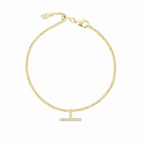 Demi Gold Pave Bar Drop 19cm Adjustable Bracelet 4458