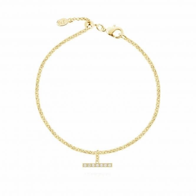 Demi Gold Pave Bar Drop 19cm Adjustable Bracelet 4458