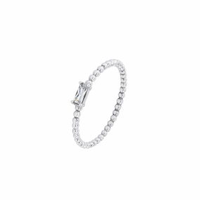 Dew Baguette Zirconia Mini Beaded Ring 1886CZ