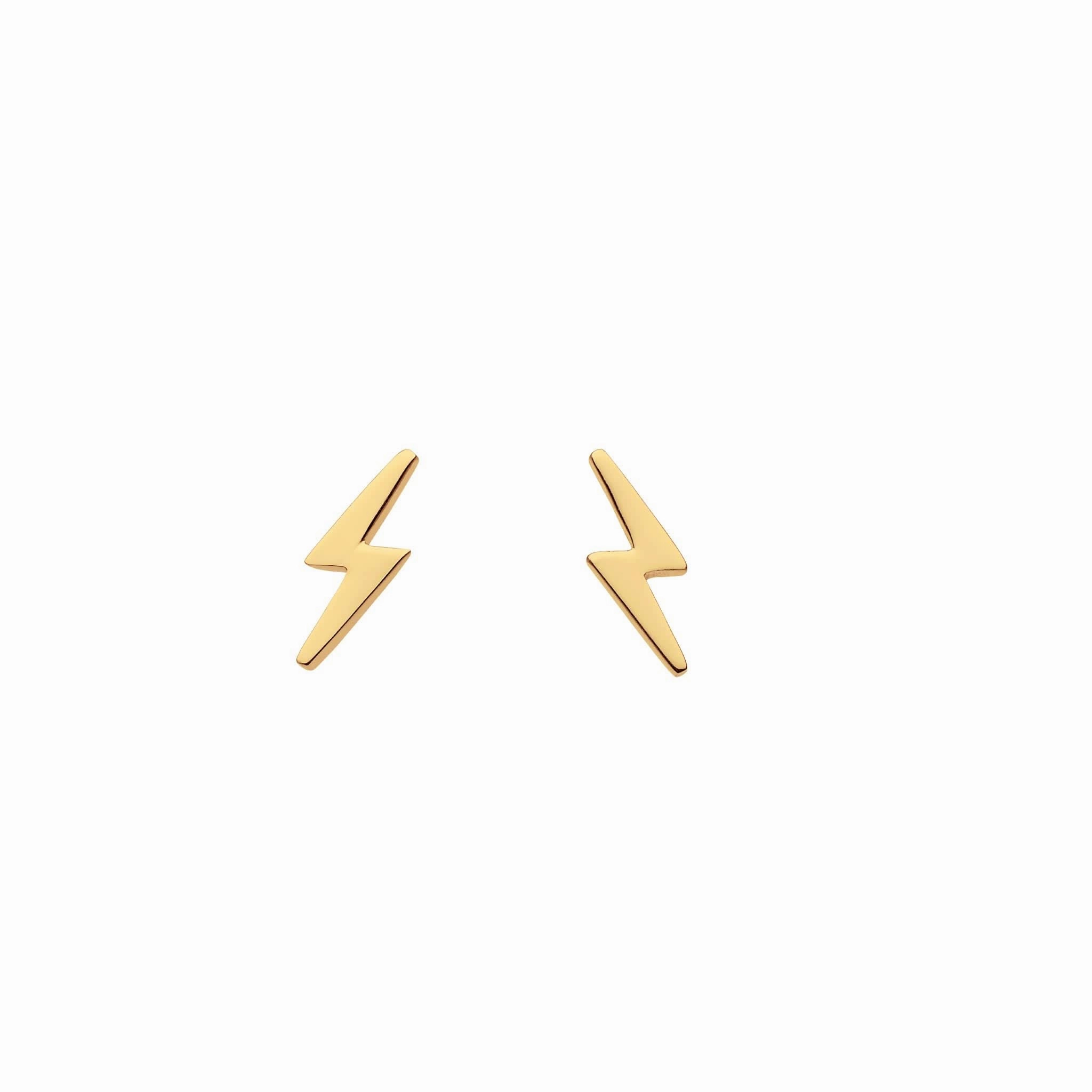 Dew Dinky Gold Plate Lightning Bolt Studs 4845GD