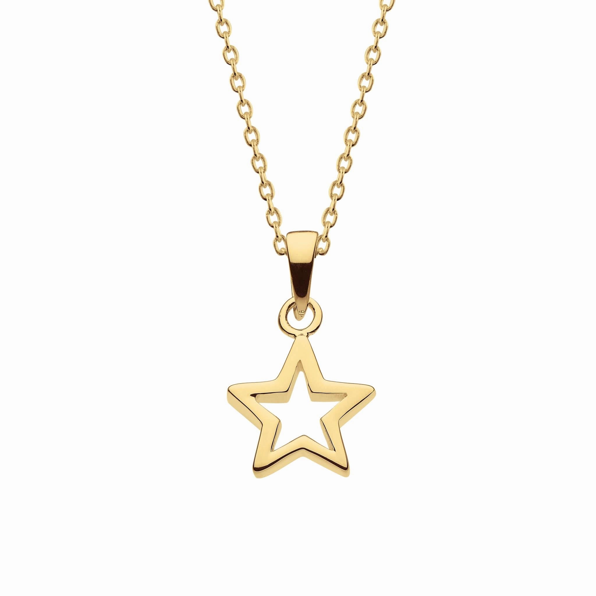 Dew Gold Plate Chunky Open Star Pendant 98010GD