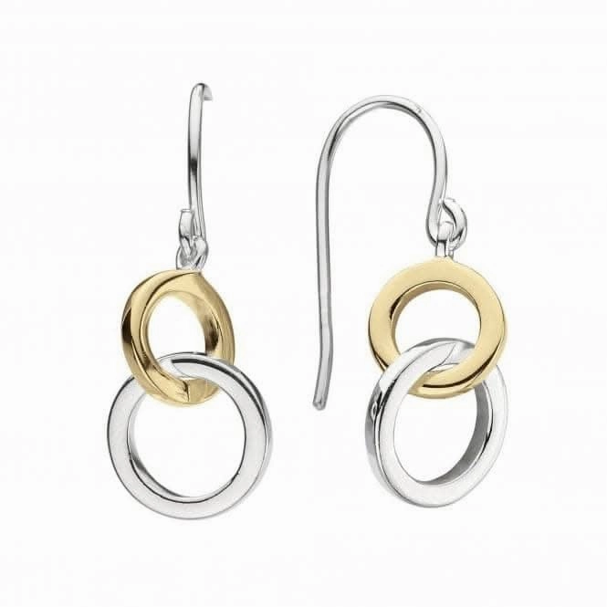 Dew Gold Plate Detail Double Circle Link Drops 6694GD
