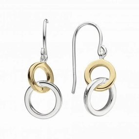 Dew Gold Plate Detail Double Circle Link Drops 6694GD