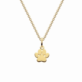 Dew Gold Plate Paw Print Pendant 9767GD