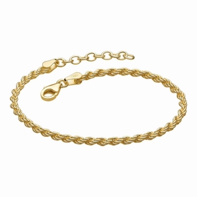 Dew Gold Plate Rope Twist 7" Bracelet 76721GD