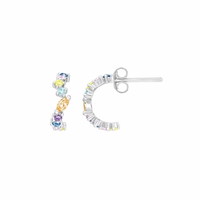 Dew Multi Zirconia 13mm Wavy Stud Hoops 57296MCZ