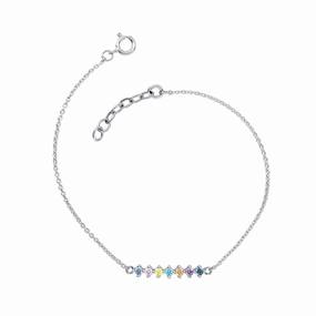 Dew Multi Zirconia Diamond Shape Bar 8" Bracelet 77296MCZ