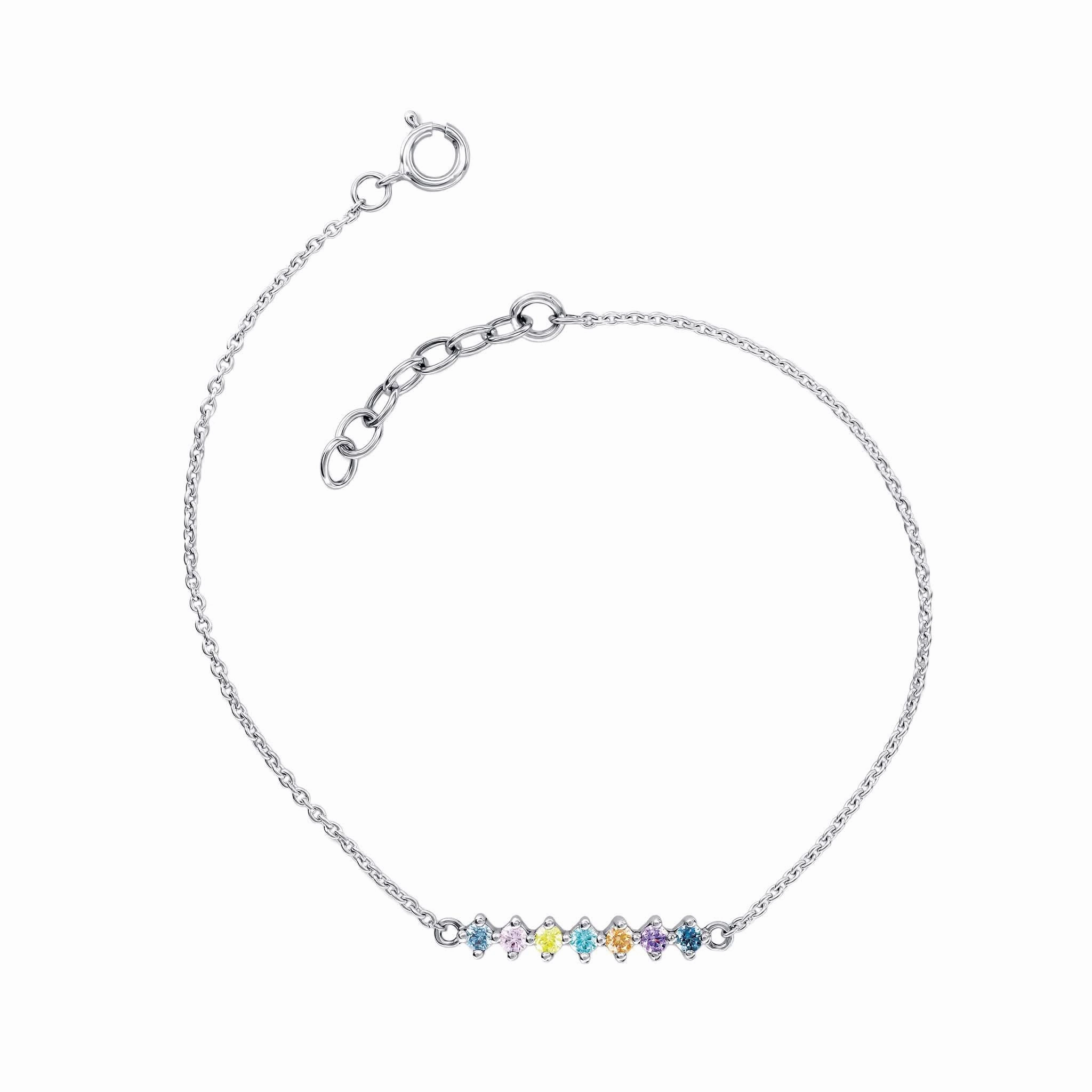 Dew Multi Zirconia Diamond Shape Bar 8" Bracelet 77296MCZ