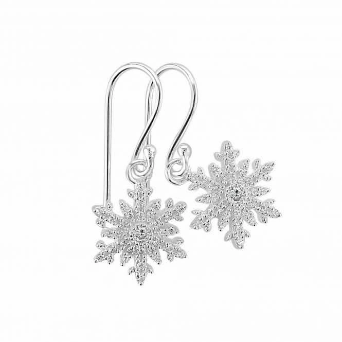 Dew Silver Cubic Zirconia Sparkle Snowflake Drop Earrings 5103CZ027