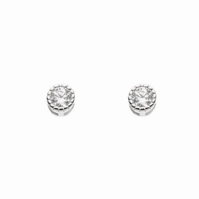 Dew Silver Dinky Vintage Style Cubic Zirconia Stud Earrings 3717CZ021