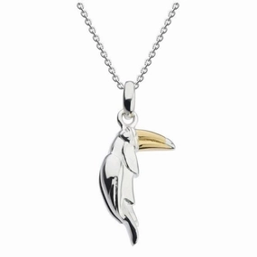 Dew Sterling Silver 3D Toucan with Gold Plate Pendant 9011GD024