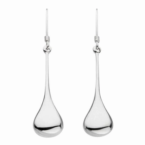 Dew Sterling Silver Bulbous Long Tear Drops 6536HP020