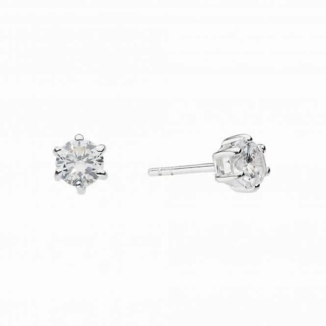 Dew Sterling Silver Cubic Zirconia Claw Stud Earrings 3065CZ024