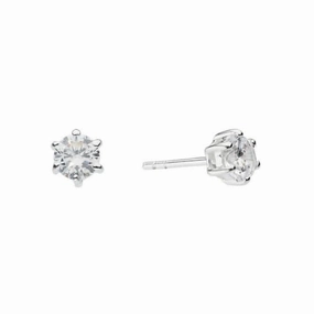 Dew Sterling Silver Cubic Zirconia Claw Stud Earrings 3065CZ024
