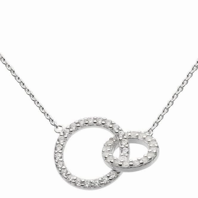 Dew Sterling Silver Cubic Zirconia Double Link 18 Necklace 9720CZ021
