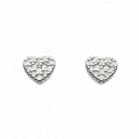 Dew Sterling Silver Cubic Zirconia Small Heart Stud Earrings 38762CZ020