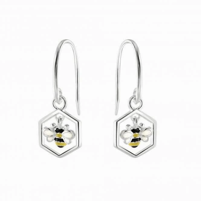 Dew Sterling Silver Dinky Bee and Combe Drop Earrings 5558ME