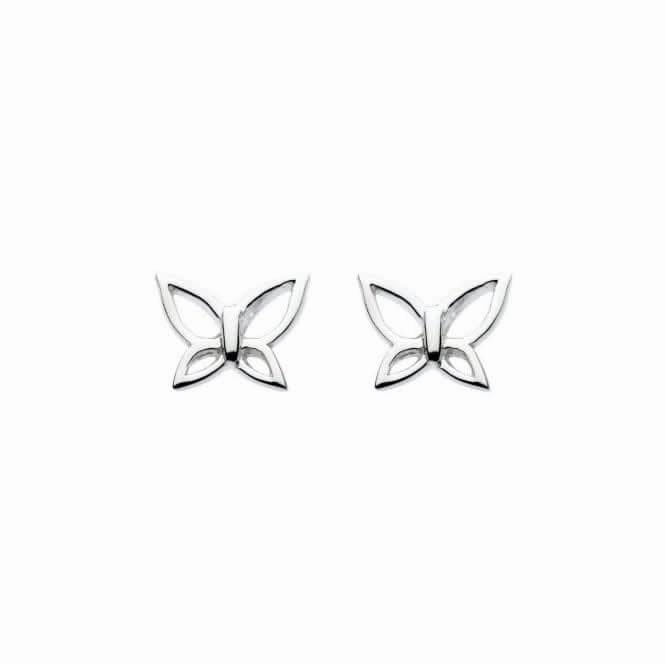 Dew Sterling Silver Dinky Cut Out Wing Butterfly Stud Earring 48078HP004