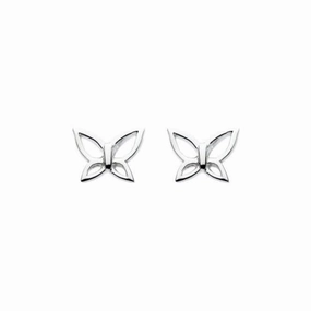 Dew Sterling Silver Dinky Cut Out Wing Butterfly Stud Earring 48078HP004