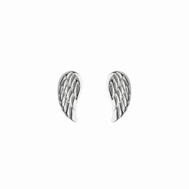 Dew Sterling Silver Dinky Dainty Angel Wing Stud Earrings 48108HP