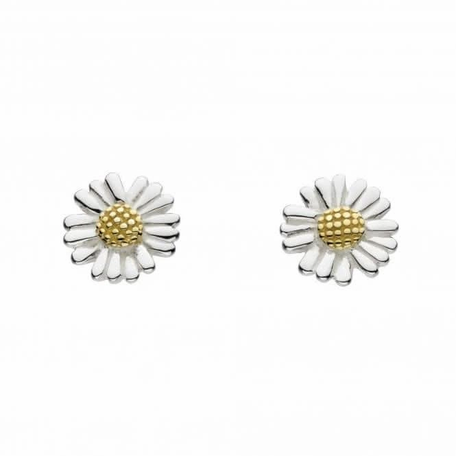 Dew Sterling Silver Dinky Daisy with Gold Plate Stud Earrings 4082GDG020