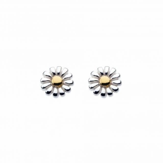 Dew Sterling Silver Dinky Daisy with Gold Plate Stud Earrings 48144GD004