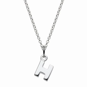 Dew Sterling Silver Dinky H Initial Pendant 9092HPH