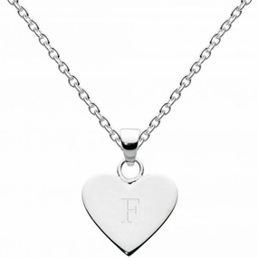 Dew Sterling Silver Dinky Heart Alphabet Pendant 9091HPF