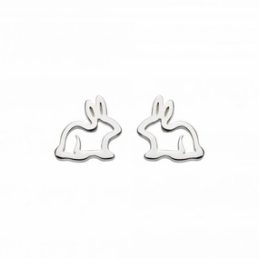 Dew Sterling Silver Dinky Hop To It Bunny Stud Earrings 4044HP014