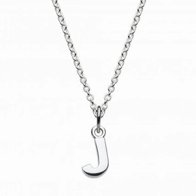Dew Sterling Silver Dinky J Initial Pendant 9092HPJ