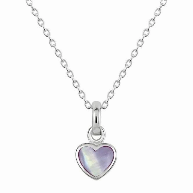 Dew Sterling Silver Dinky Lilac Mother of Pearl Heart Pendant 90632LMP
