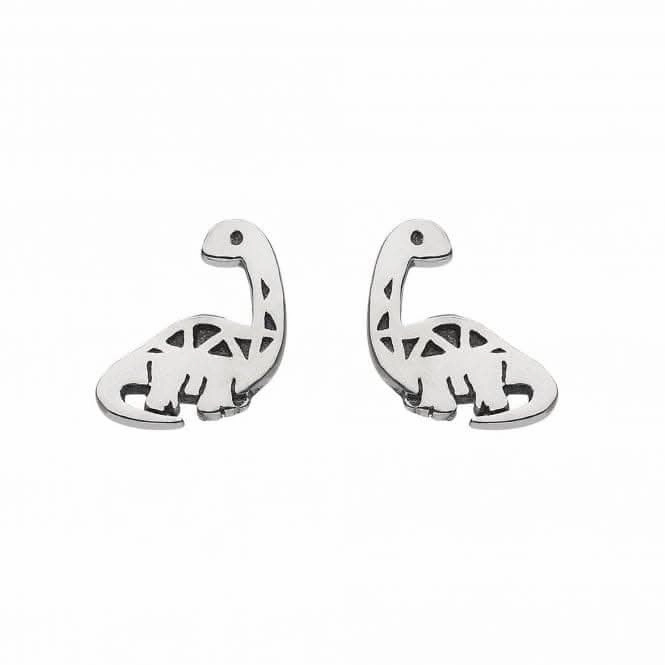 Dew Sterling Silver Dinky Oxidised Diplodocus Stud Earrings 4547OX
