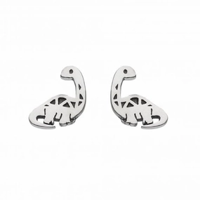 Dew Sterling Silver Dinky Oxidised Diplodocus Stud Earrings 4547OX