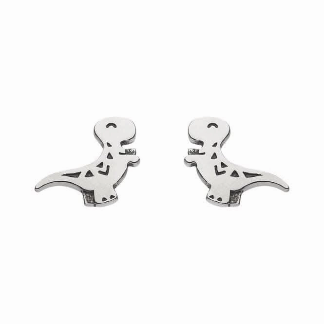 Dew Sterling Silver Dinky Oxidised T-Rex Stud Earrings 4545OX