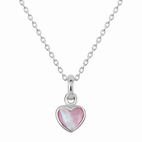 Dew Sterling Silver Dinky Pink Mother of Pearl Heart Pendant 90632PMP