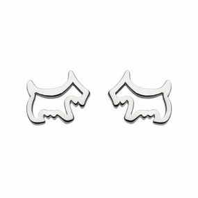 Dew Sterling Silver Dinky Scotty Dog Stud Earrings 4041HP