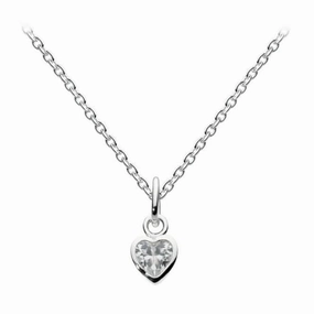 Dew Sterling Silver Dinky Small Cubic Zirconia Heart Pendant 9006CZ