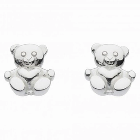 Dew Sterling Silver Dinky Teddy Bear Stud Earrings 4866HP