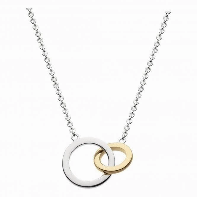 Dew Sterling Silver Double Link Gold Plate 18 Necklace 9694GD021