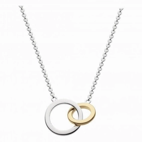 Dew Sterling Silver Double Link Gold Plate 18 Necklace 9694GD021