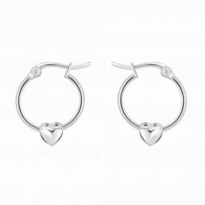 Dew Sterling Silver Heart Puff Sleeper Earrings 41002HP028