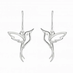 Dew Sterling Silver Humming Bird Drop Earrings 60345HP028
