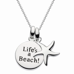 Dew Sterling Silver Life's a Beach Starfish Pendant 9686HP021